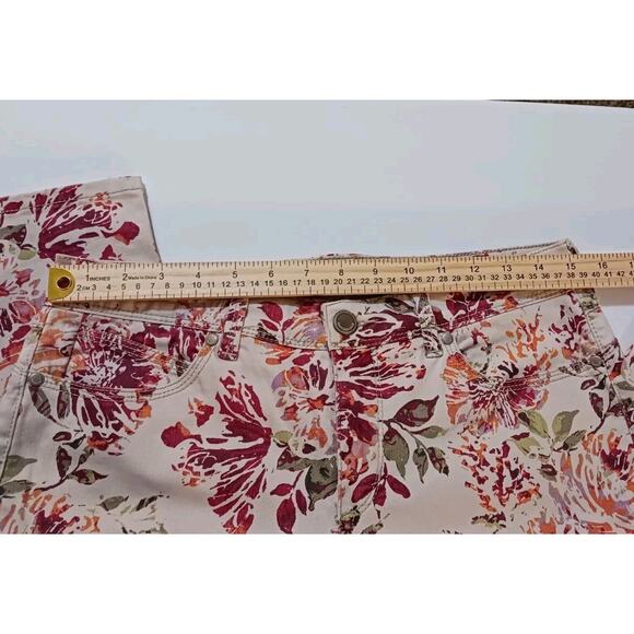 Bandolino Lisbeth Skinny Jeans Multicolor Floral Curvy Ankle Size 8 - Picture 8 of 10